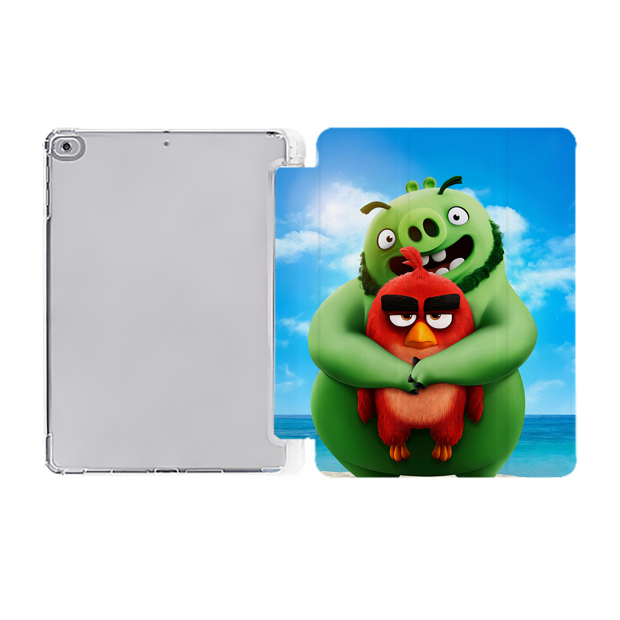 （画像用） Angry Birds アングリーバード IPad ケース ペン収納付き 三つ折りスタンド PUレザー×シリコン 対応機種9.5/10.5/10.9インチ